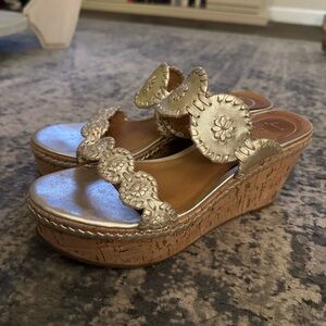 Jack Rogers Metallic Wedge Sandals